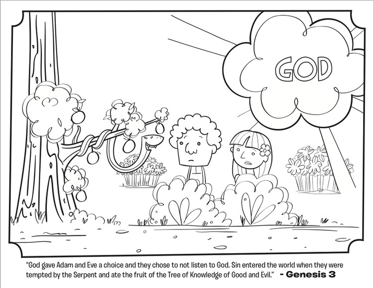 Adam And Eve Coloring Pages Free