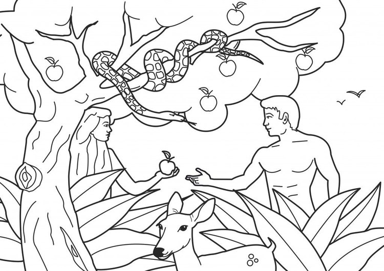 Adam And Eve Disobey Free Coloring Pages