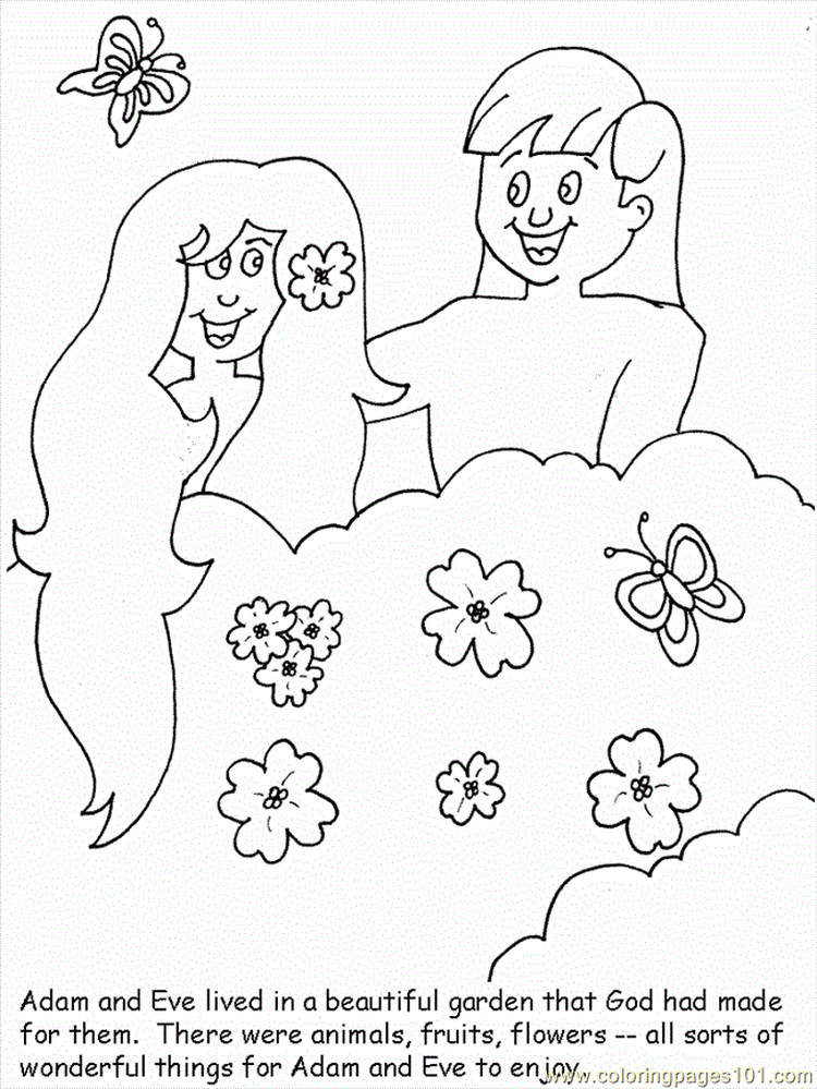 Adam And Eve Easy Coloring Pages