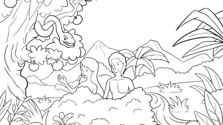 Adam And Eve Garden Of Eden Coloring Pages