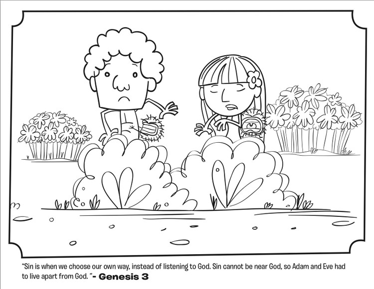 Adam And Eve In Garden Of Eden Coloring Pages