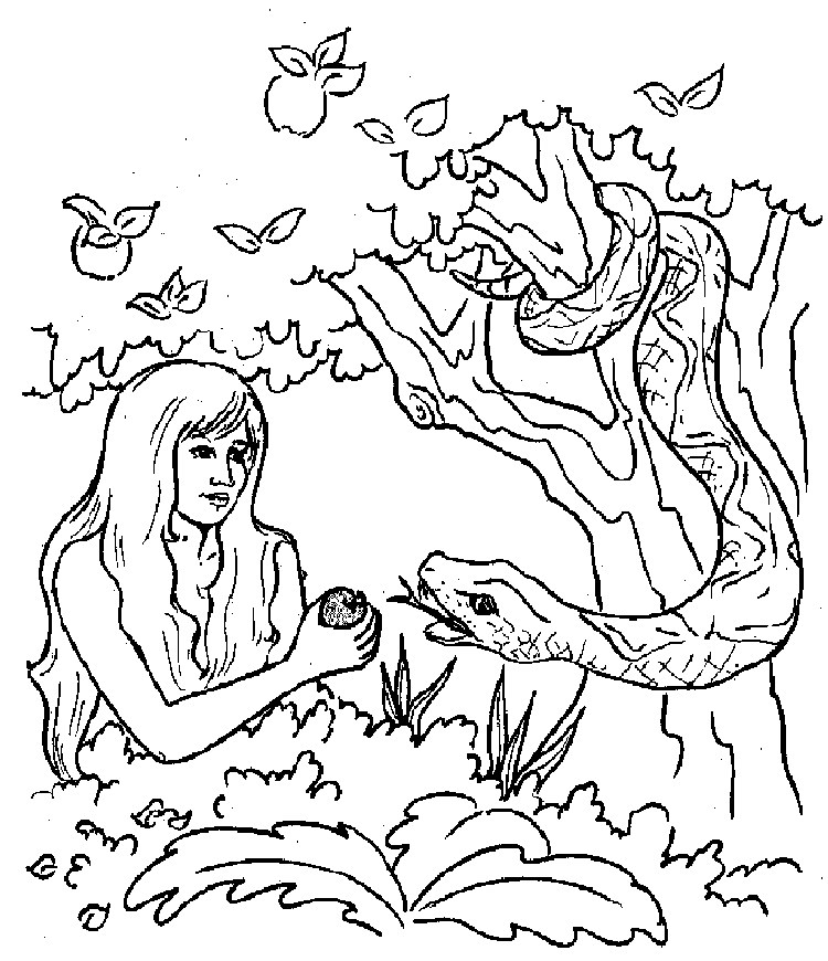 Adam And Eve Serpent Coloring Pages