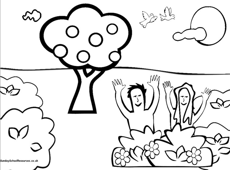 Adam And Eve Sin Coloring Pages For Kids