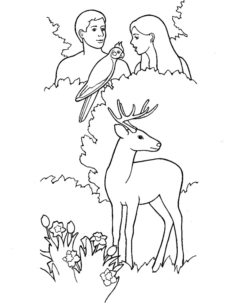 adam and eve leaving the garden of eden coloring pages