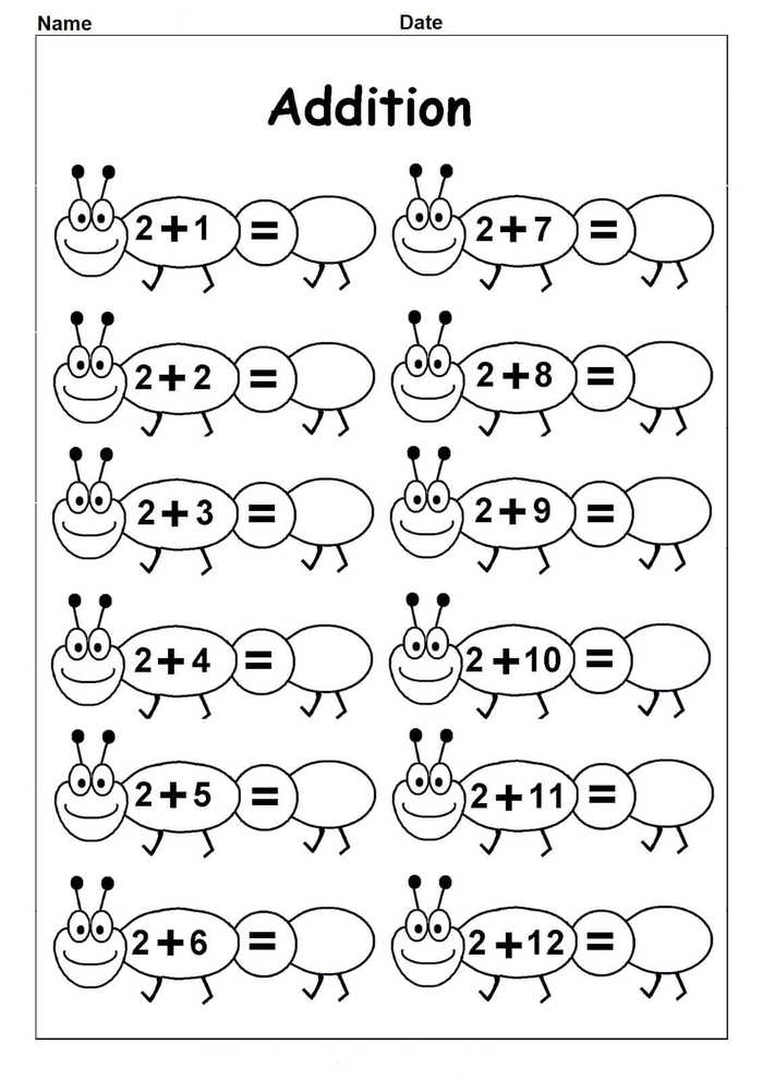 Addition Kindergarten Math Worksheets