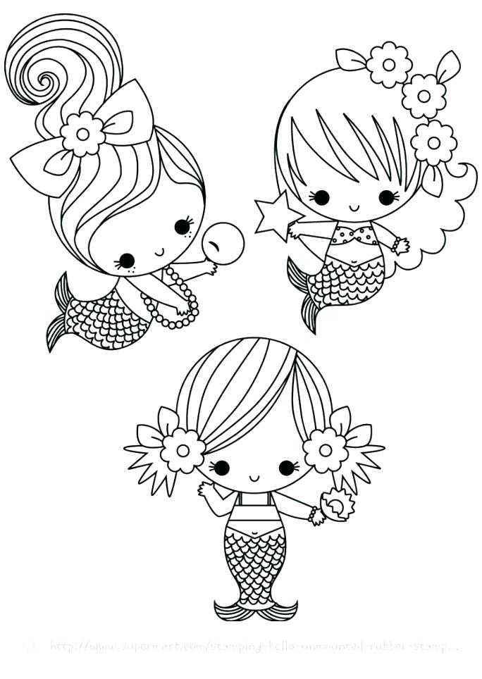 Adorable Mermaid Coloring Pages