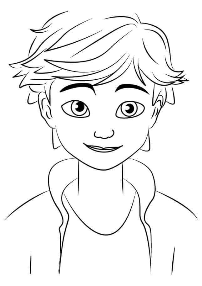 Adrien Agreste From Miraculous Ladybug And Cat Noir Coloring Pages