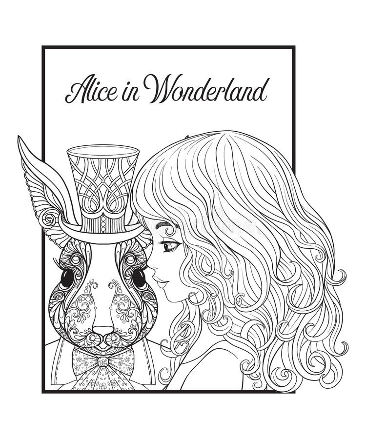 Adult Alice In Wonderland Coloring Sheet