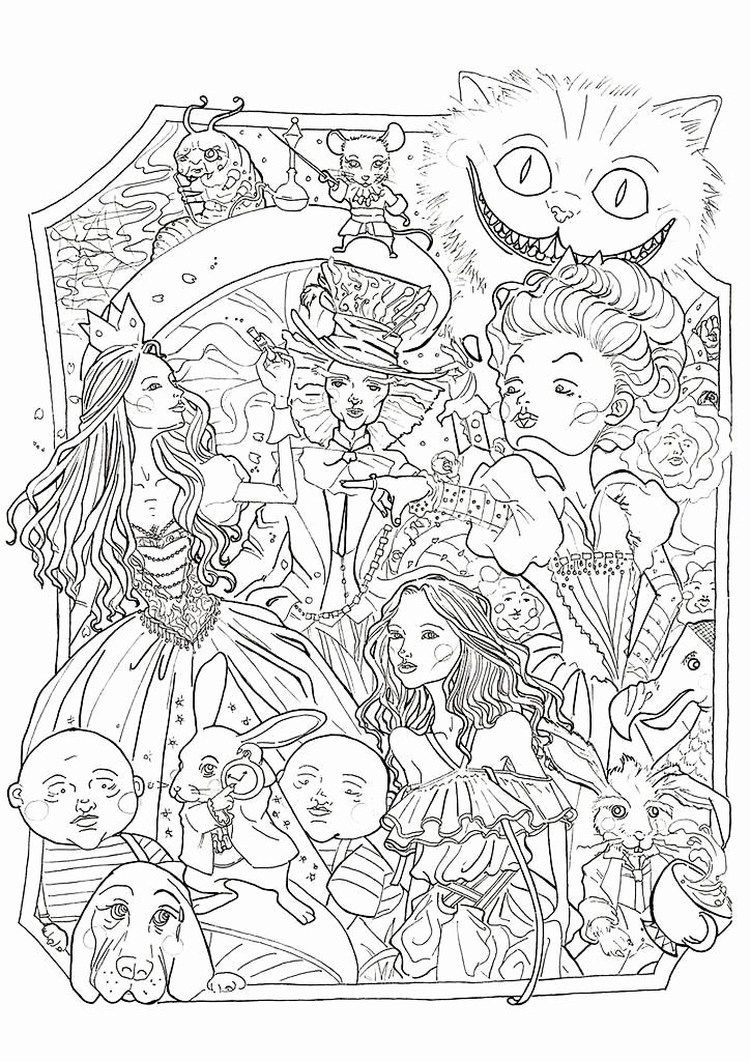 Alice In Wonderland Coloring Pages Tim Burton