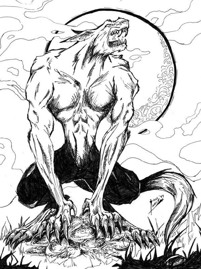 Adult Werewolf Coloring Pages