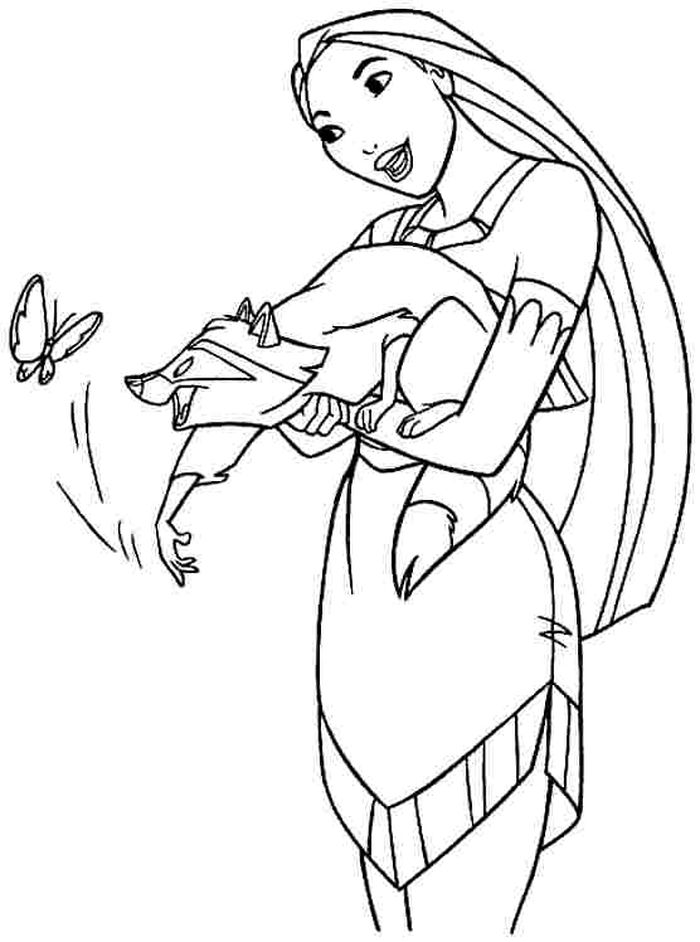 Advanced Pocahontas Coloring Pages