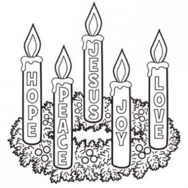 advent candles coloring page