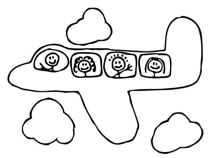 Airplane Coloring Page For Kindergarten
