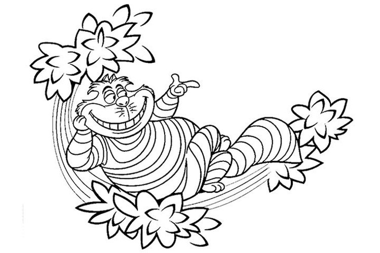 Alice In Wonderland Cheshire Cat Coloring Pages