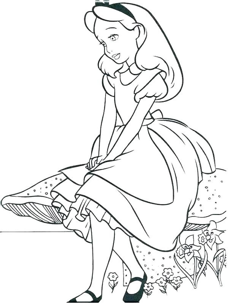 Alice In Wonderland Coloring Pages Disney