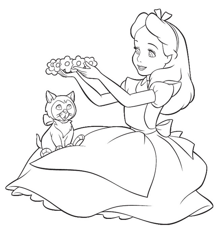 Alice In Wonderland Coloring Pages Free