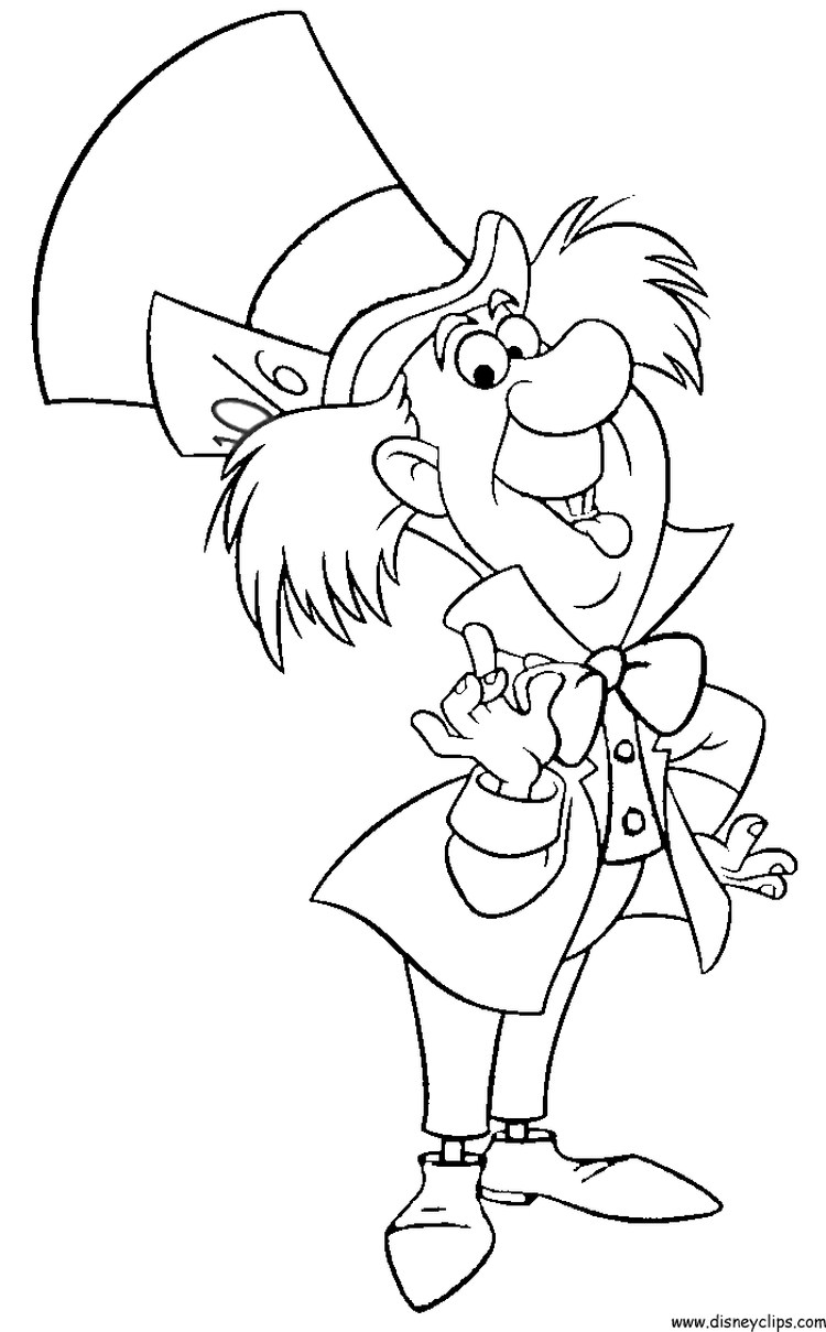 Alice In Wonderland Coloring Pages Mad Hatter