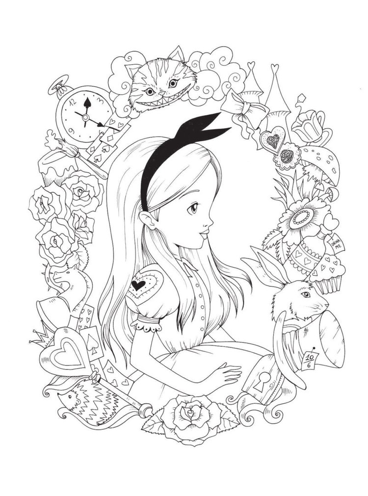 Alice In Wonderland Cool Coloring Pages