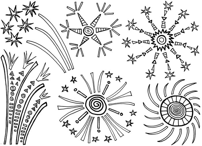 Alliens Fireworks Coloring Pages
