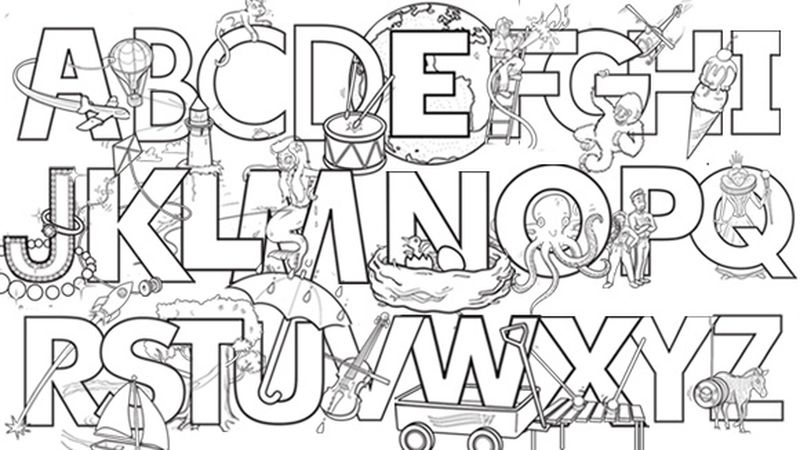 Alphabet Coloring Pages For Adults