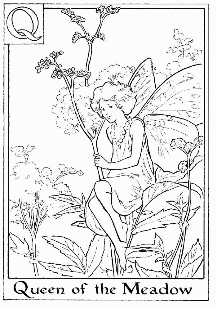 Alphabet Fairy Queen Coloring Page