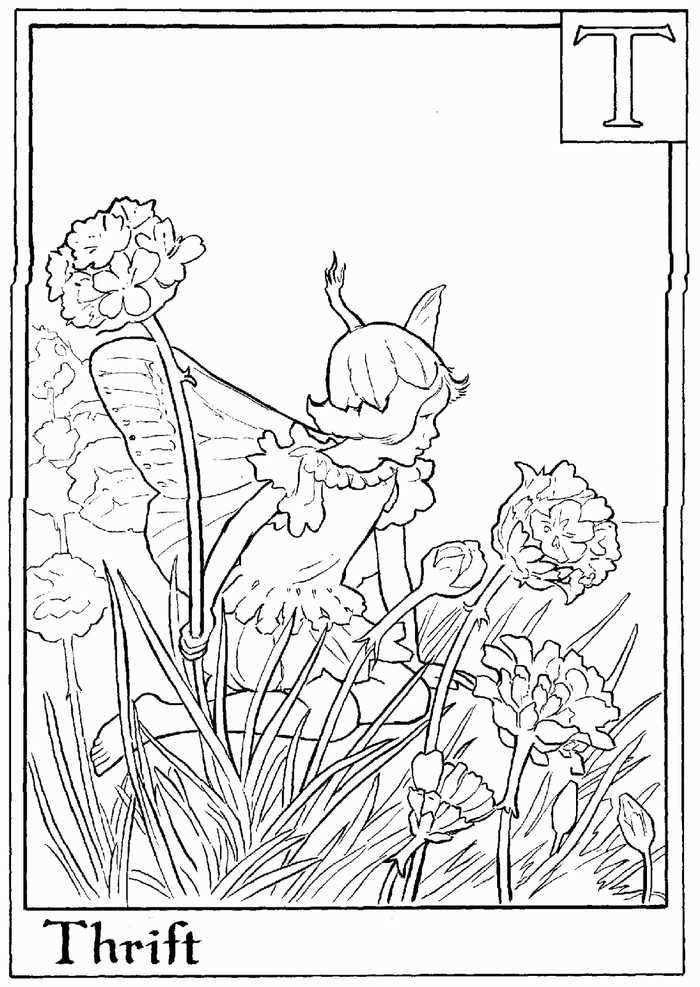 Alphabet Fairy Thrift Coloring Page