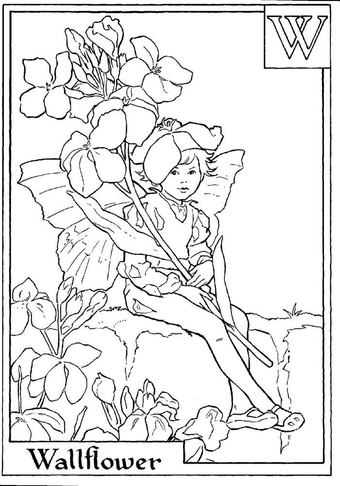 Alphabet Fairy Wallflower Coloring Pages