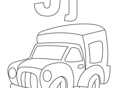 Alphabet J For Jeepac Coloring Pages Printable