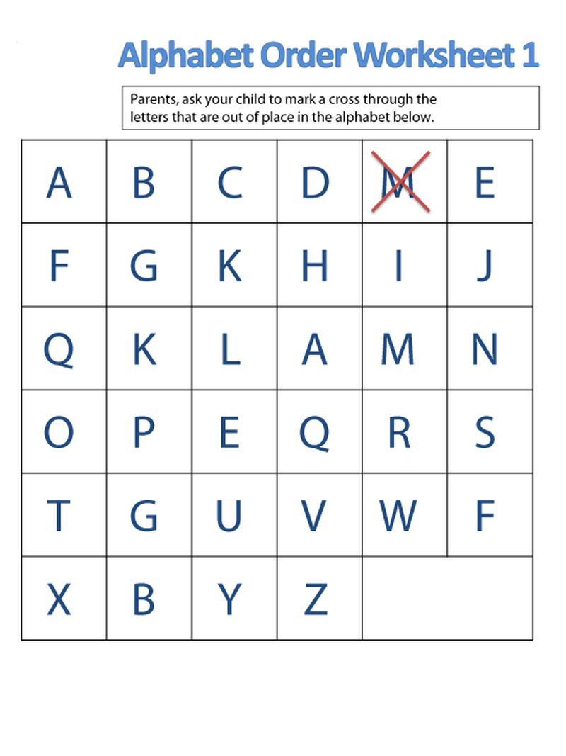 Alphabet Order Worksheet