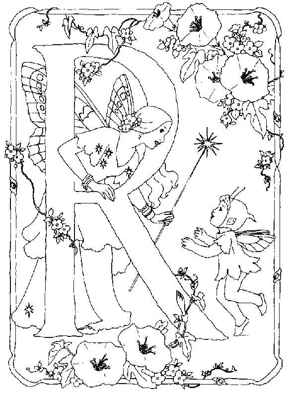 Alphabet R Fairy Coloring Pages