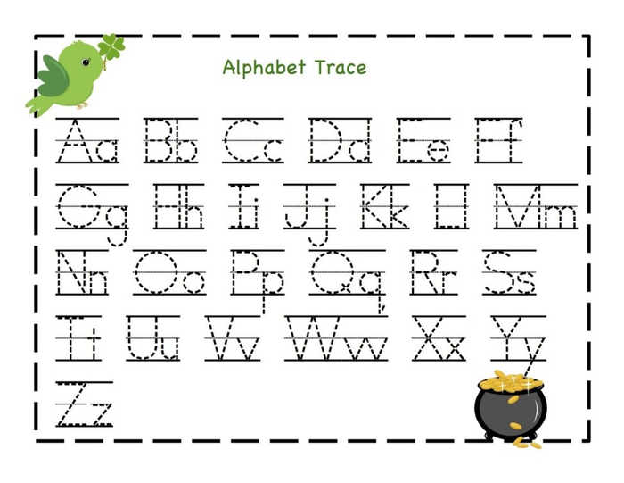 Alphabet Trace Worksheet For Kindergarten
