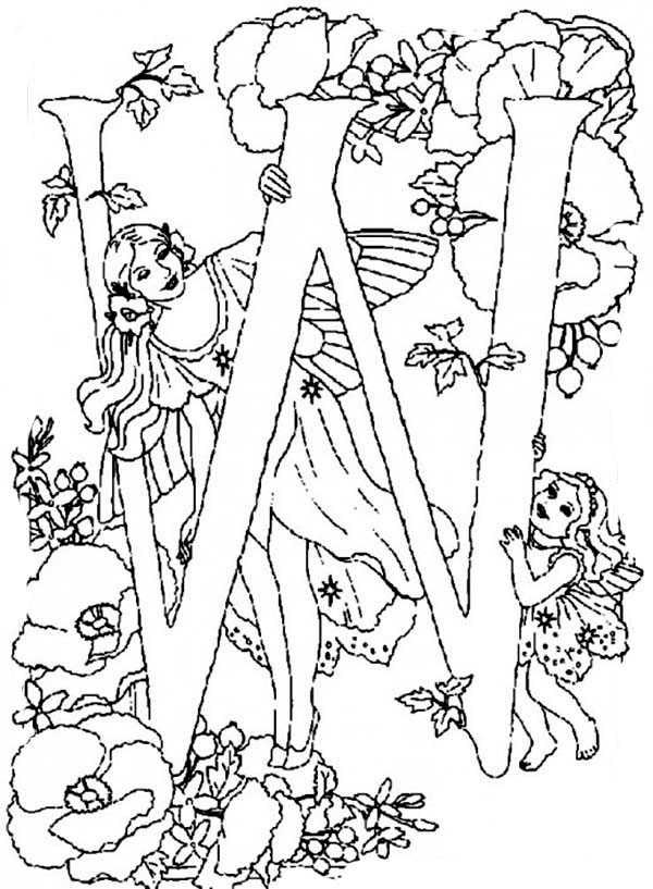 Alphabet W Fairy Coloring Pages