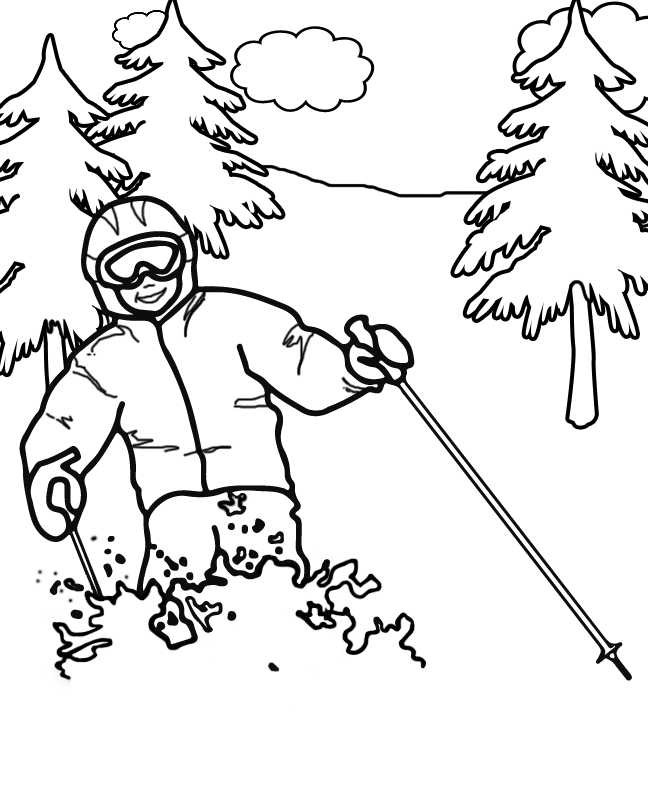 Alpine Skiing Winter Olympics Coloring Pages