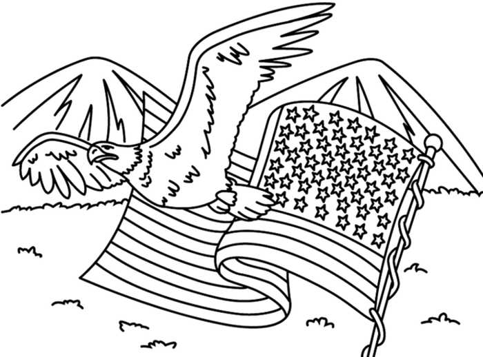 America Flag Day Coloring Page