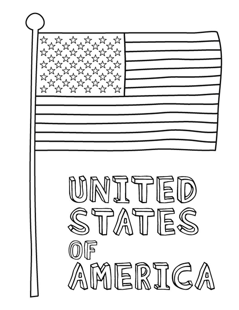American Flag Coloring Pages USA