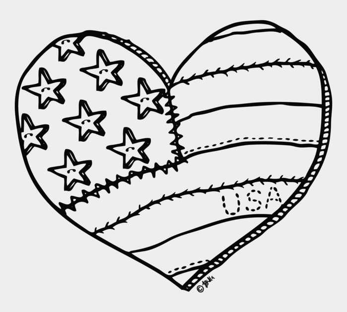 American Heart Coloring Page