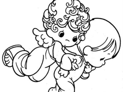 Angel And Baby Nativity Coloring Pages