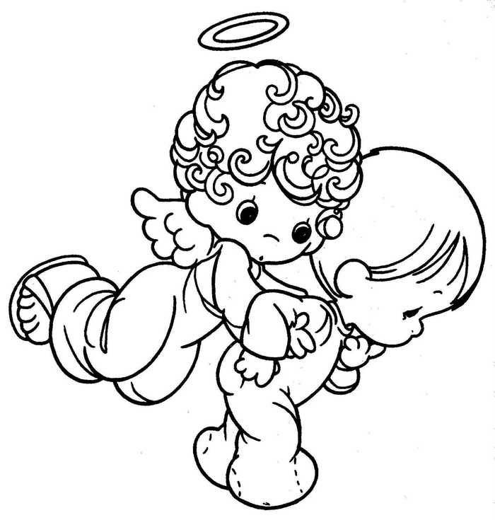 Angel And Baby Nativity Coloring Pages