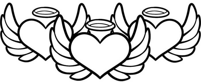 Angel Hearts Coloring Page