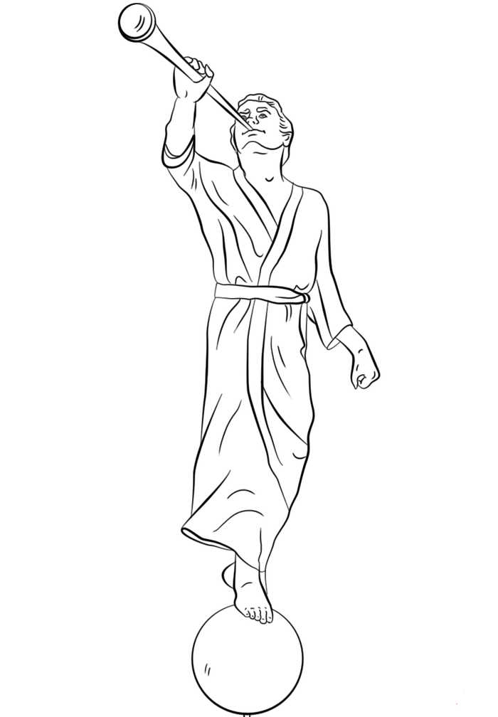 Angel Moroni Lds Coloring Pages