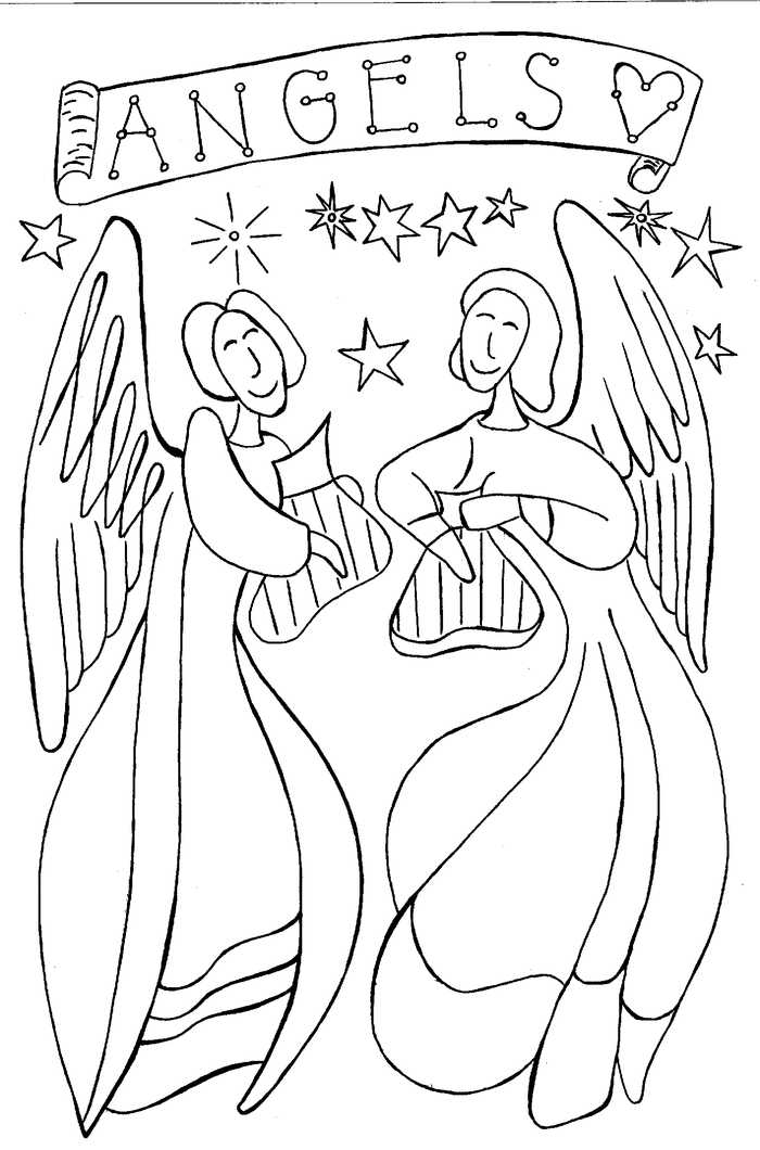 Angels For Nativity Coloring Pages