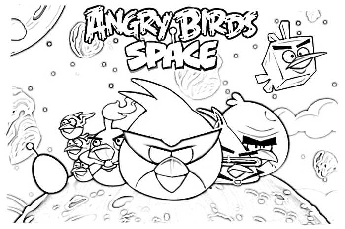 Angry Birds Space Coloring Pages 1