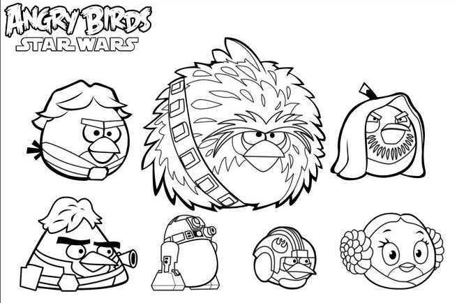 Angry Birds Star Wars Coloring Pages 1