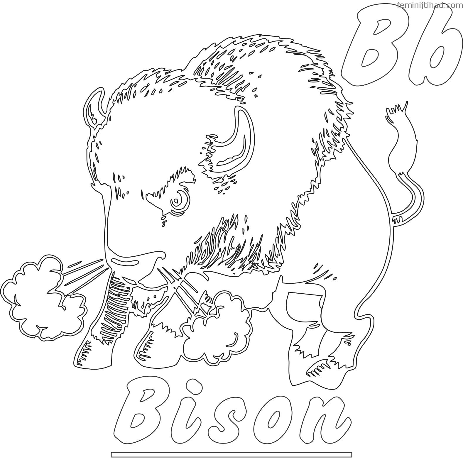 Angry Bison Coloring Page