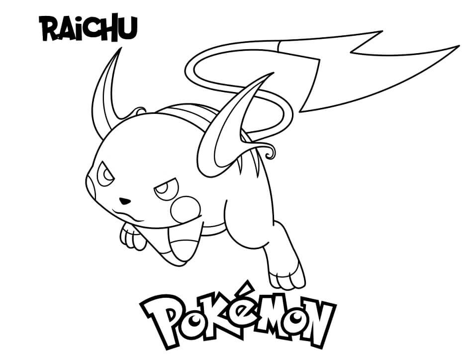 angry raichu coloring page