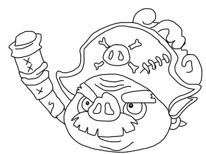 Angry Birds Pirate Pig Coloring Page
