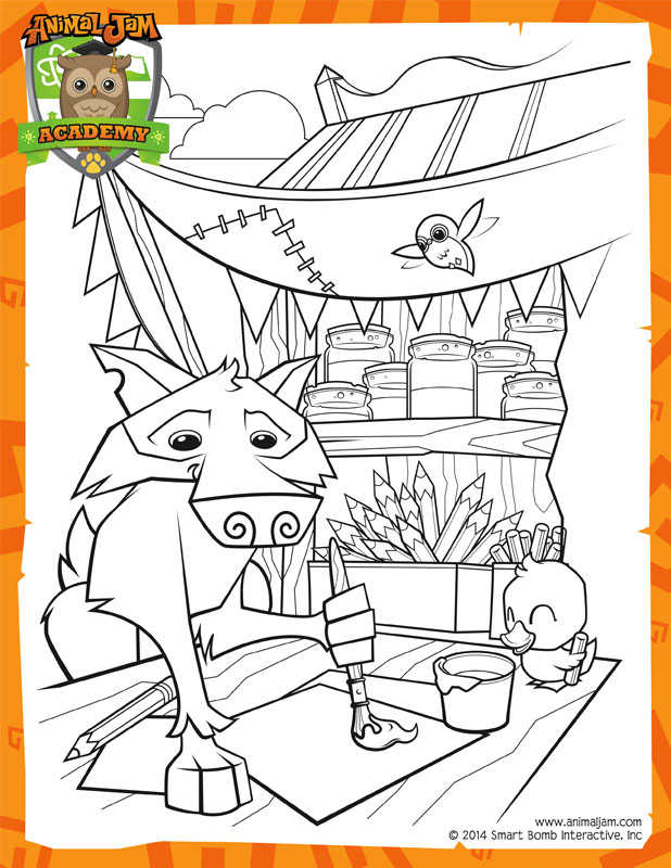 Animal Jam Painting Coloring Pages