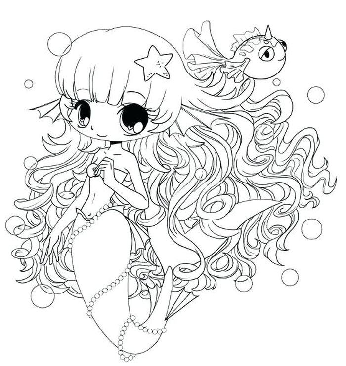 Anime Mermaid Coloring Pages