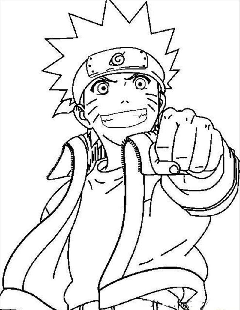 Naruto characters anime coloring pages for kids printable free