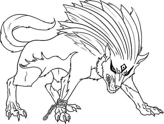 Anime Wolves Coloring Pages